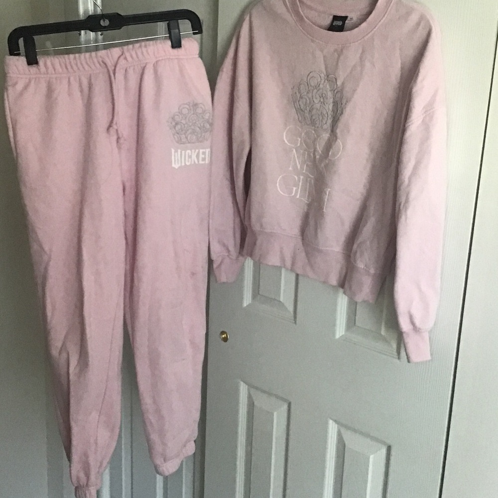 Wicked pale pink silver sweatsuit teen girls